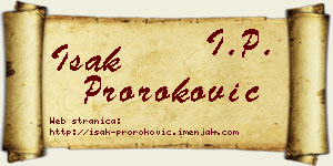 Isak Proroković vizit kartica